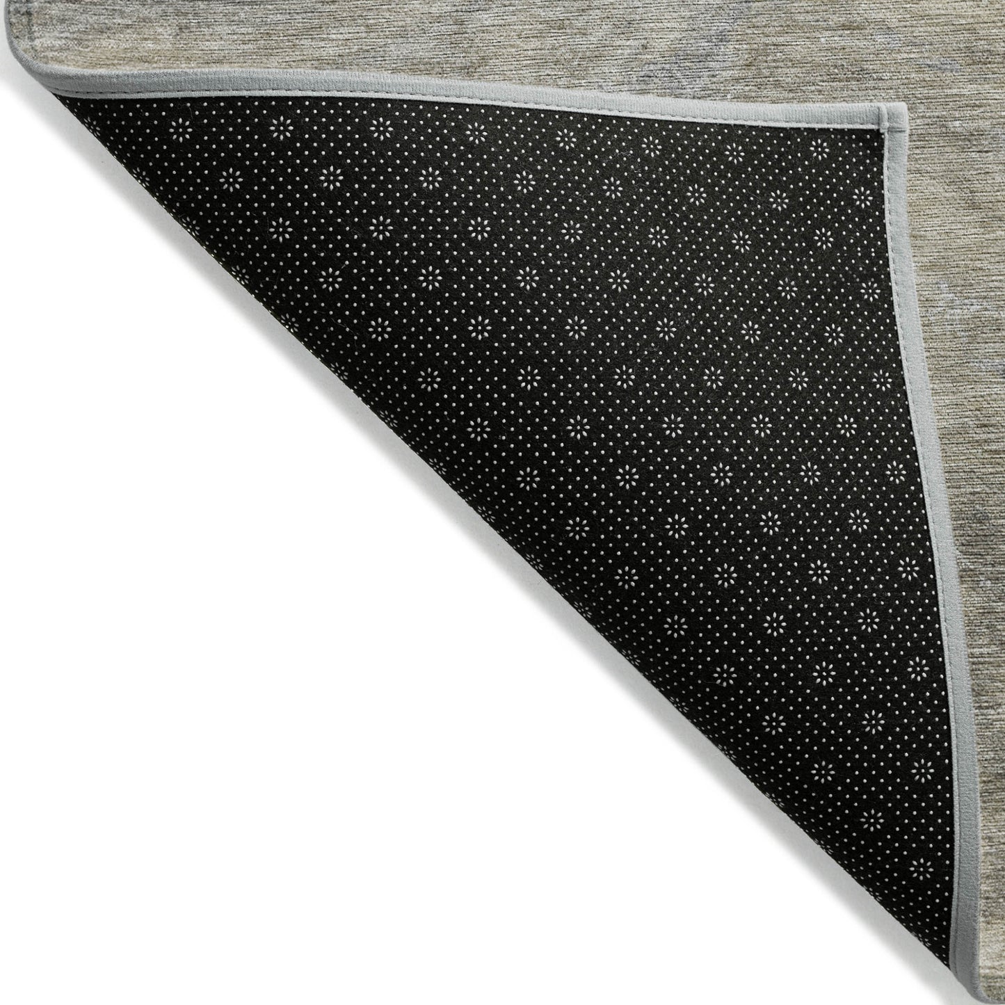 8' Taupe Beige And Ivory Round Abstract Washable Indoor Outdoor Area Rug-4