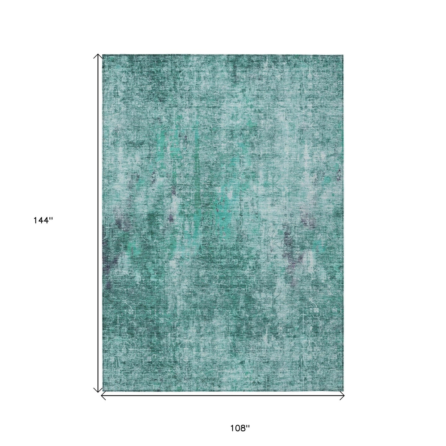 9' X 12' Teal Blue Green And Gray Abstract Washable Indoor Outdoor Area Rug-2