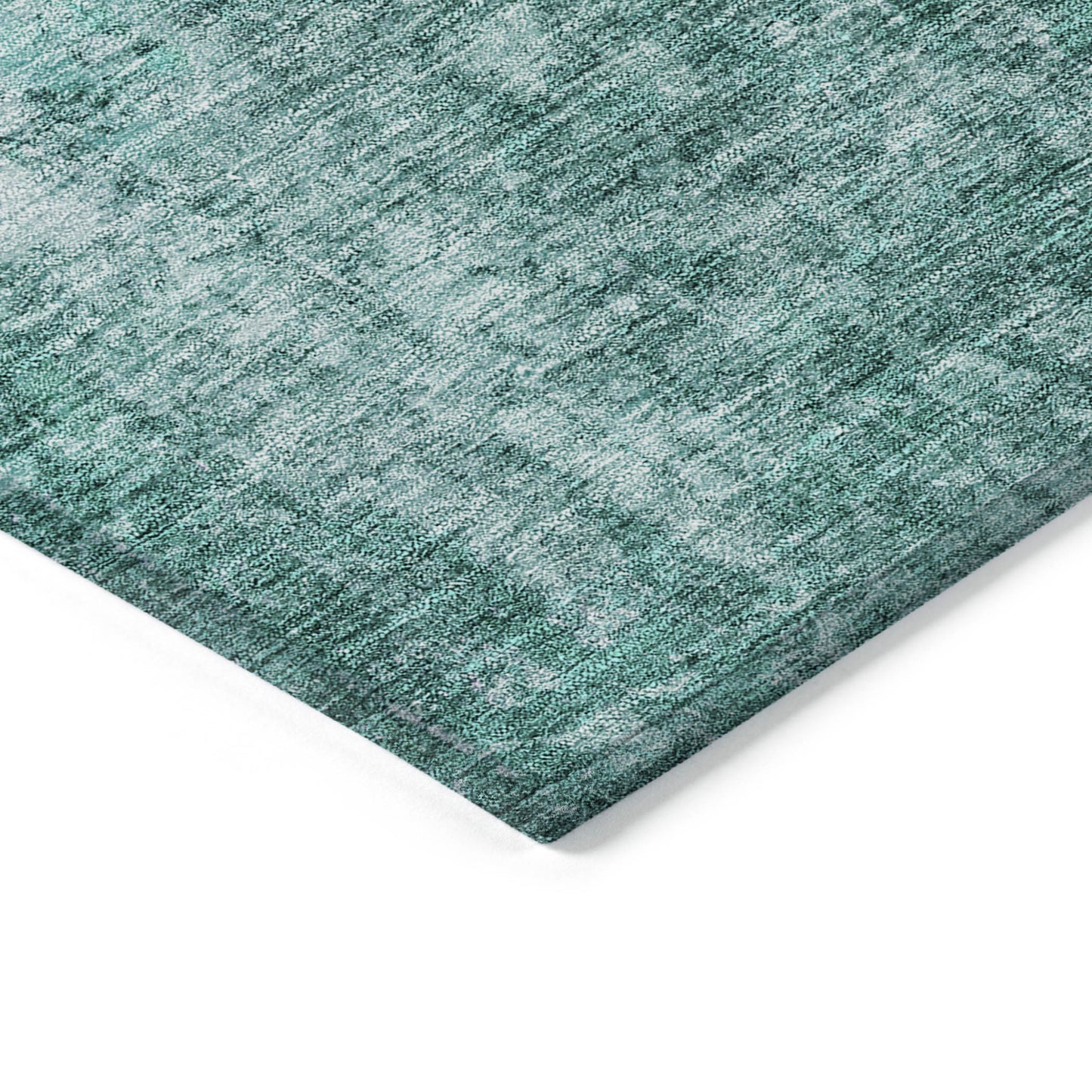 9' X 12' Teal Blue Green And Gray Abstract Washable Indoor Outdoor Area Rug-3