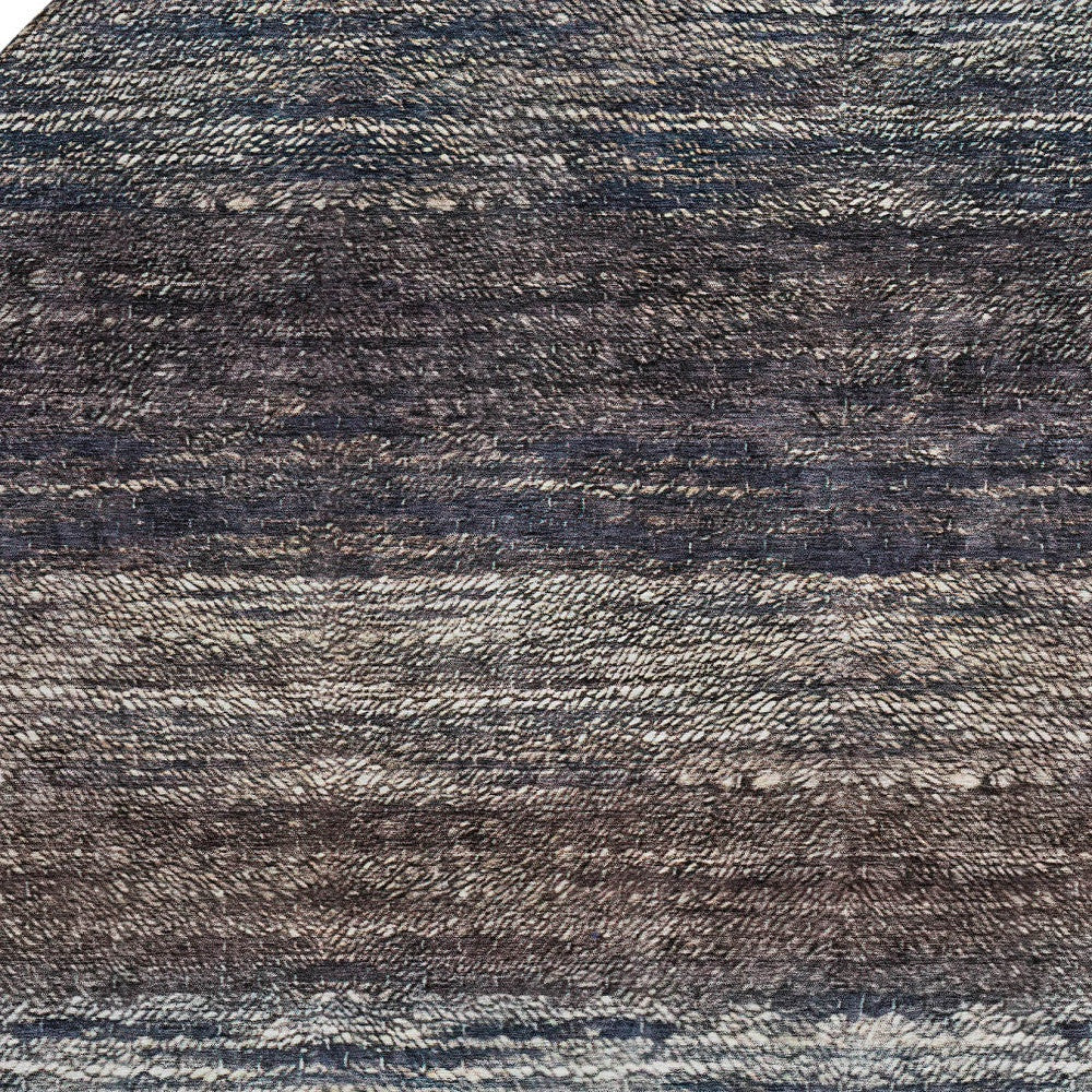 8' Beige Ivory And Brown Round Ombre Washable Indoor Outdoor Area Rug-3