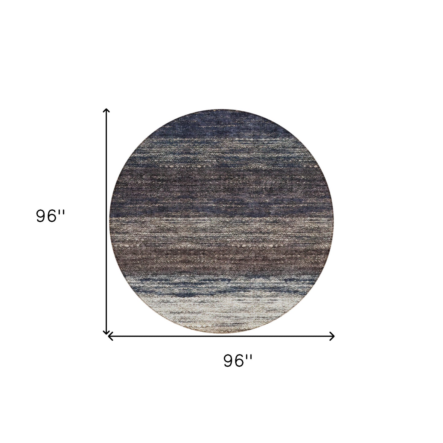 8' Beige Ivory And Brown Round Ombre Washable Indoor Outdoor Area Rug-2