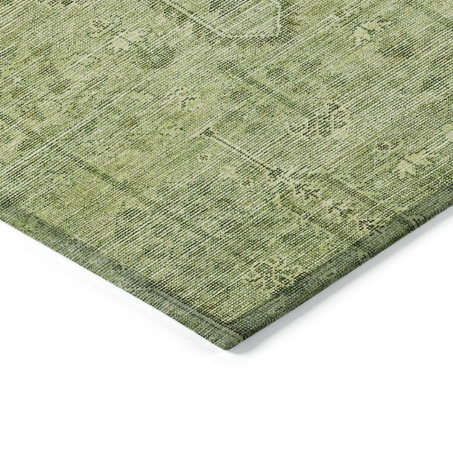 5' X 8' Sage And Artichoke Green Southwestern Washable Indoor Outdoor Area Rug-4