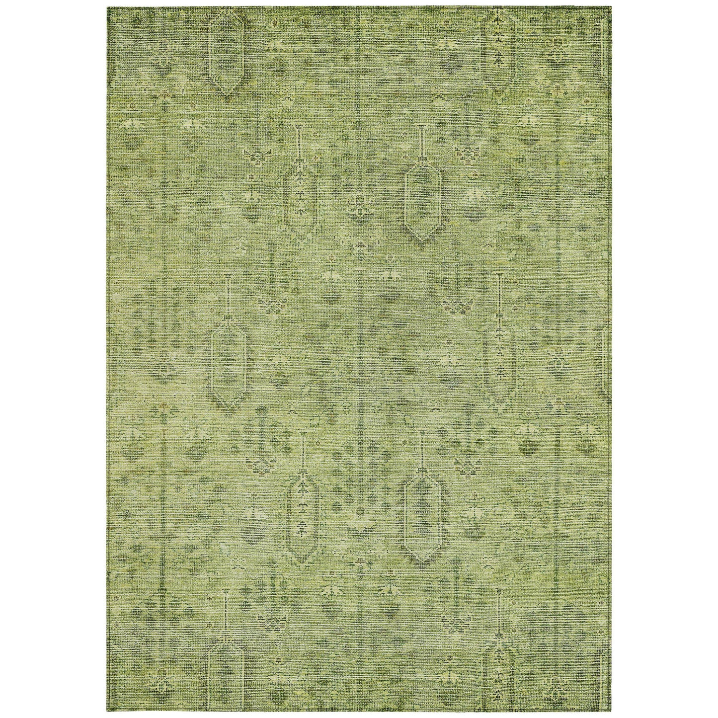 5' X 8' Sage And Artichoke Green Southwestern Washable Indoor Outdoor Area Rug-5