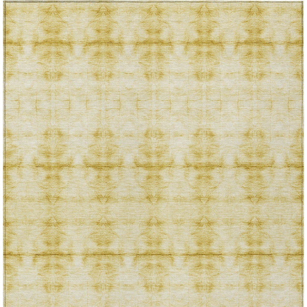 8' X 10' Wheat And Gold Geometric Washable Indoor Outdoor Area Rug-6