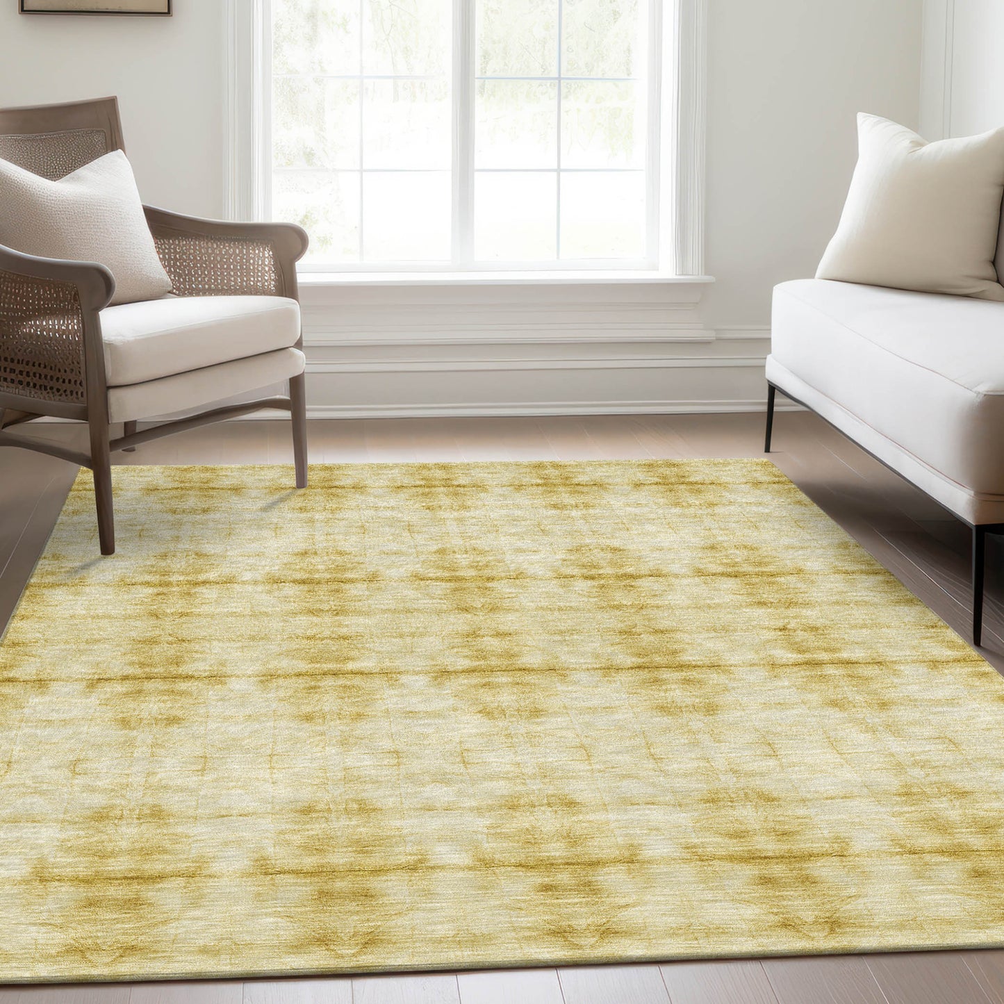 8' X 10' Wheat And Gold Geometric Washable Indoor Outdoor Area Rug-8