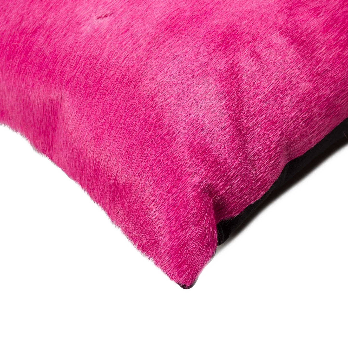 Set of Two 12" X 20" Fuchsia Cowhide Lumbar Throw Pillows-3