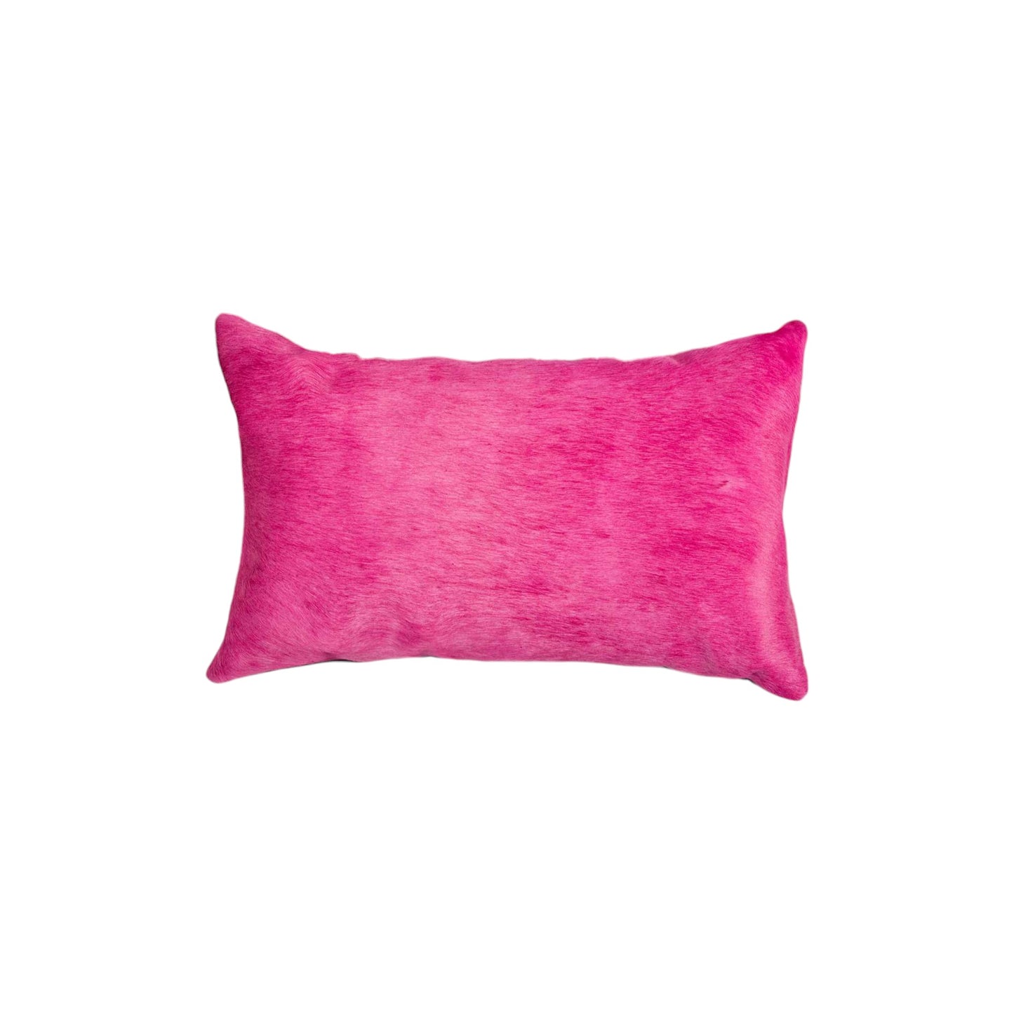 Set of Two 12" X 20" Fuchsia Cowhide Lumbar Throw Pillows-2