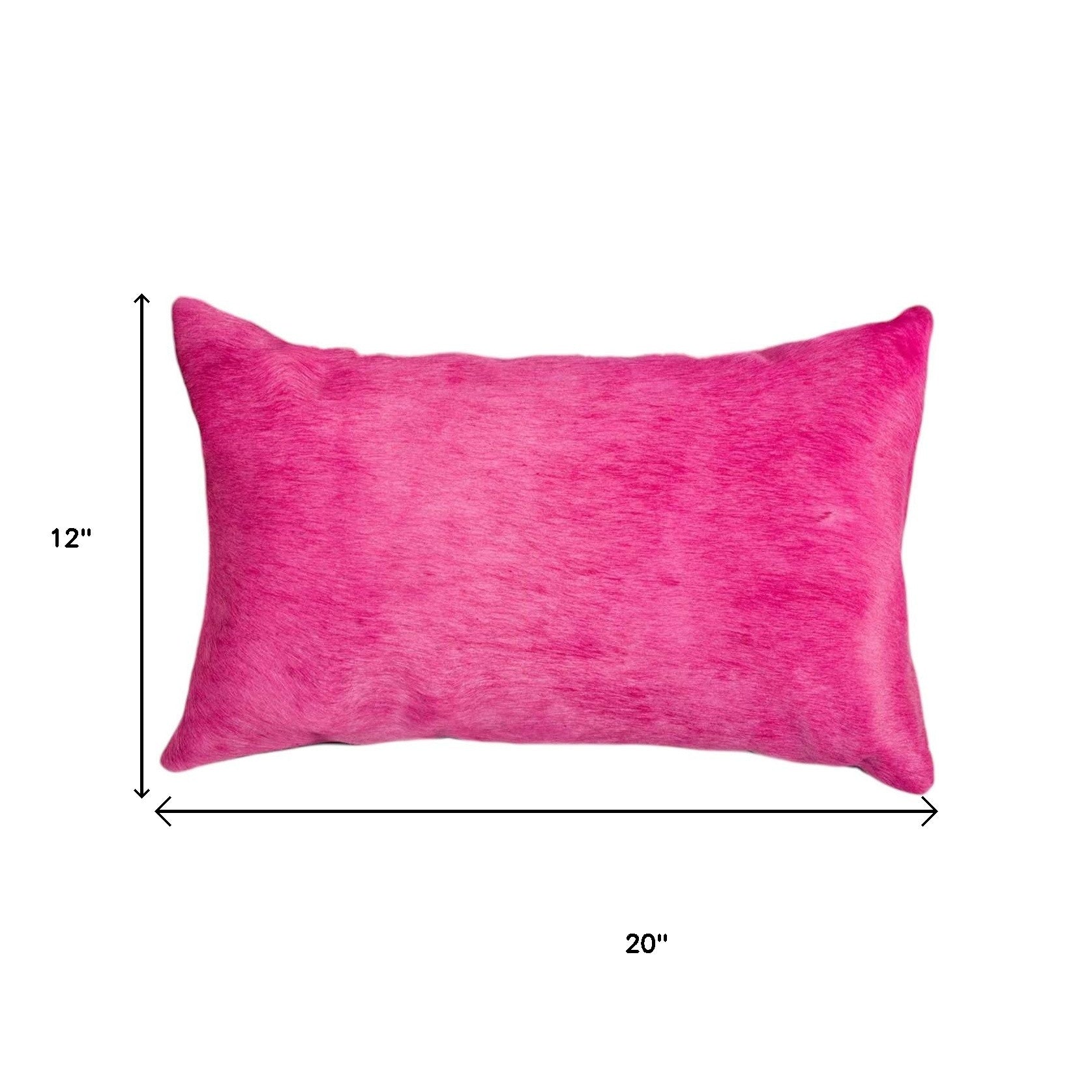 Set of Two 12" X 20" Fuchsia Cowhide Lumbar Throw Pillows-6