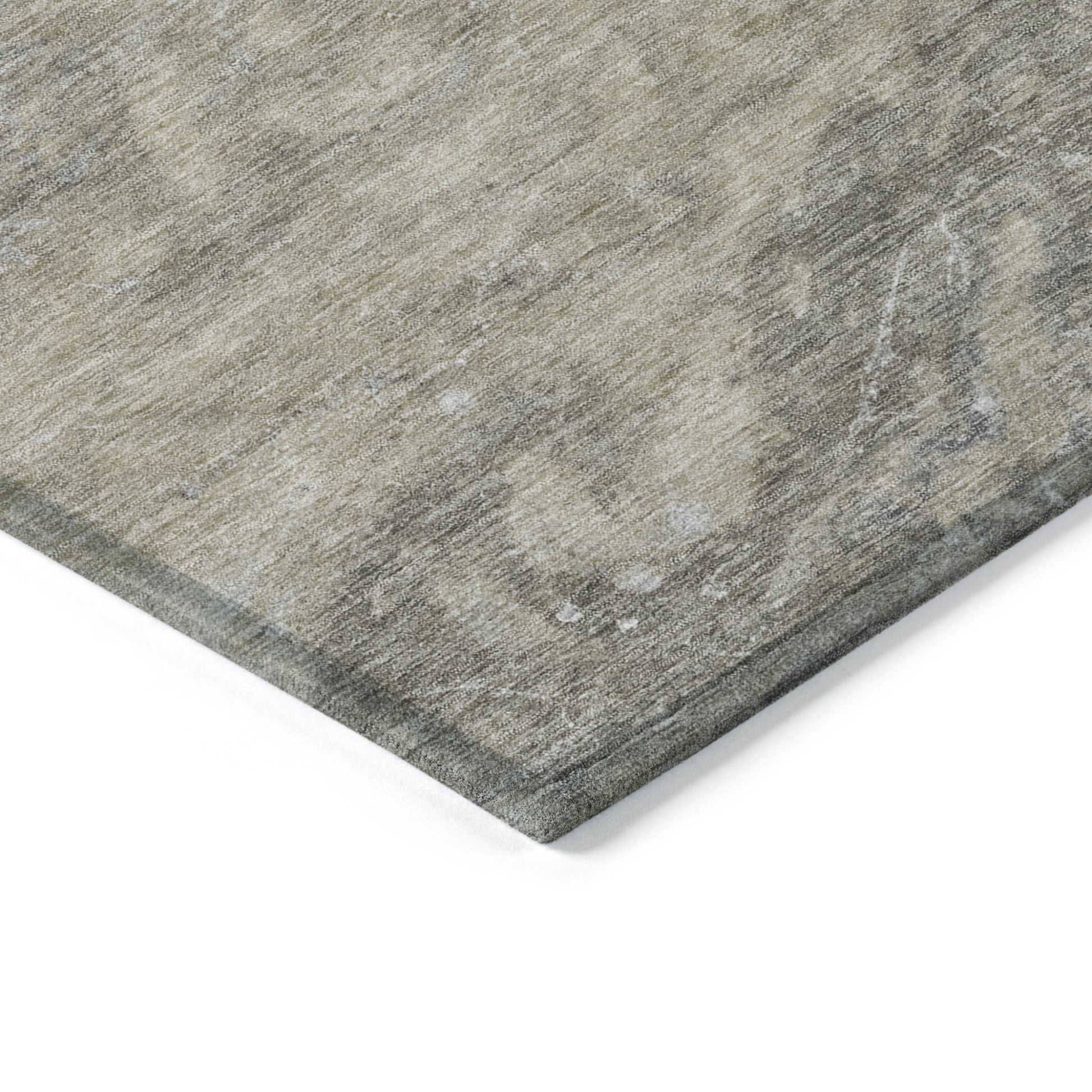 8' Taupe Beige And Ivory Round Abstract Washable Indoor Outdoor Area Rug-5