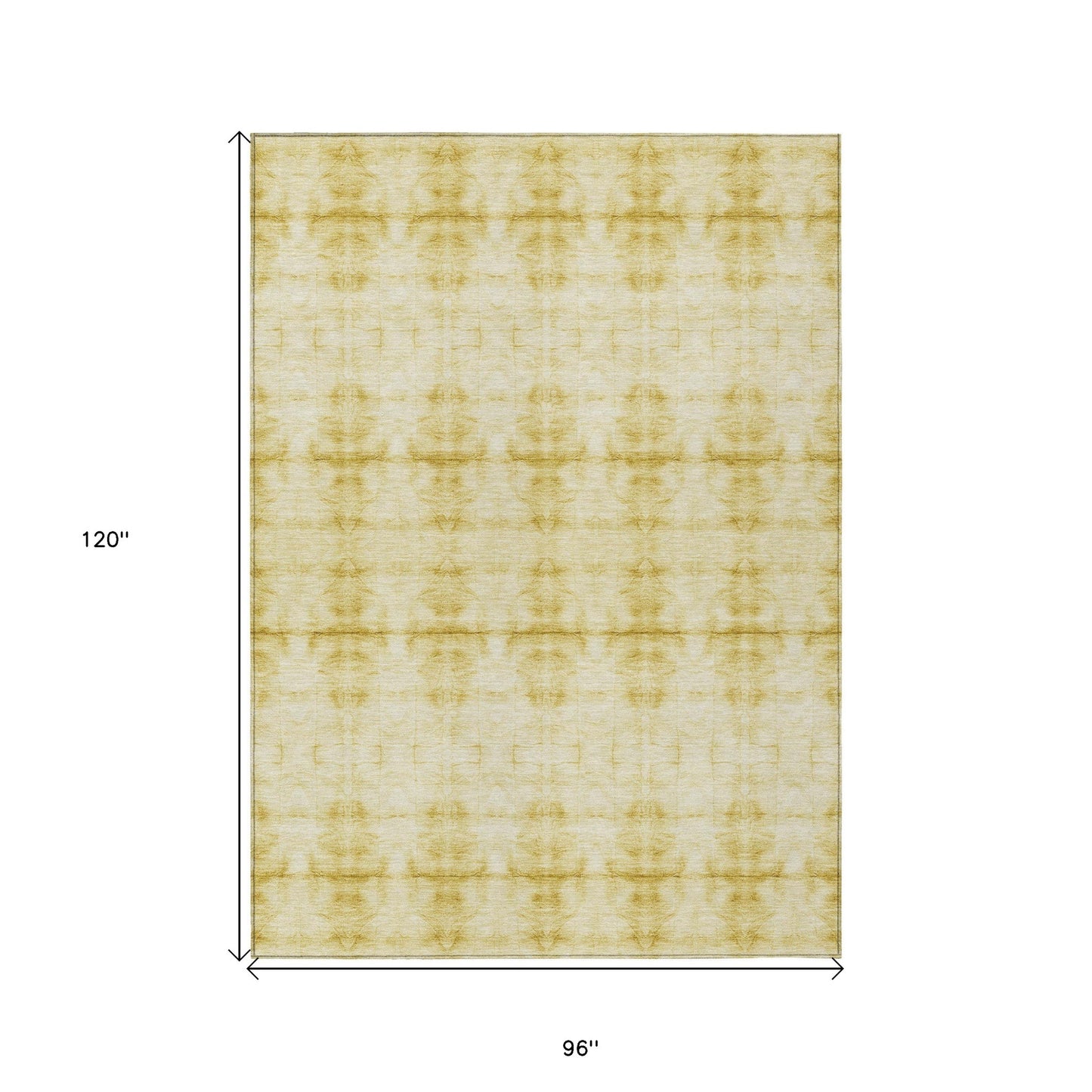 8' X 10' Wheat And Gold Geometric Washable Indoor Outdoor Area Rug-2