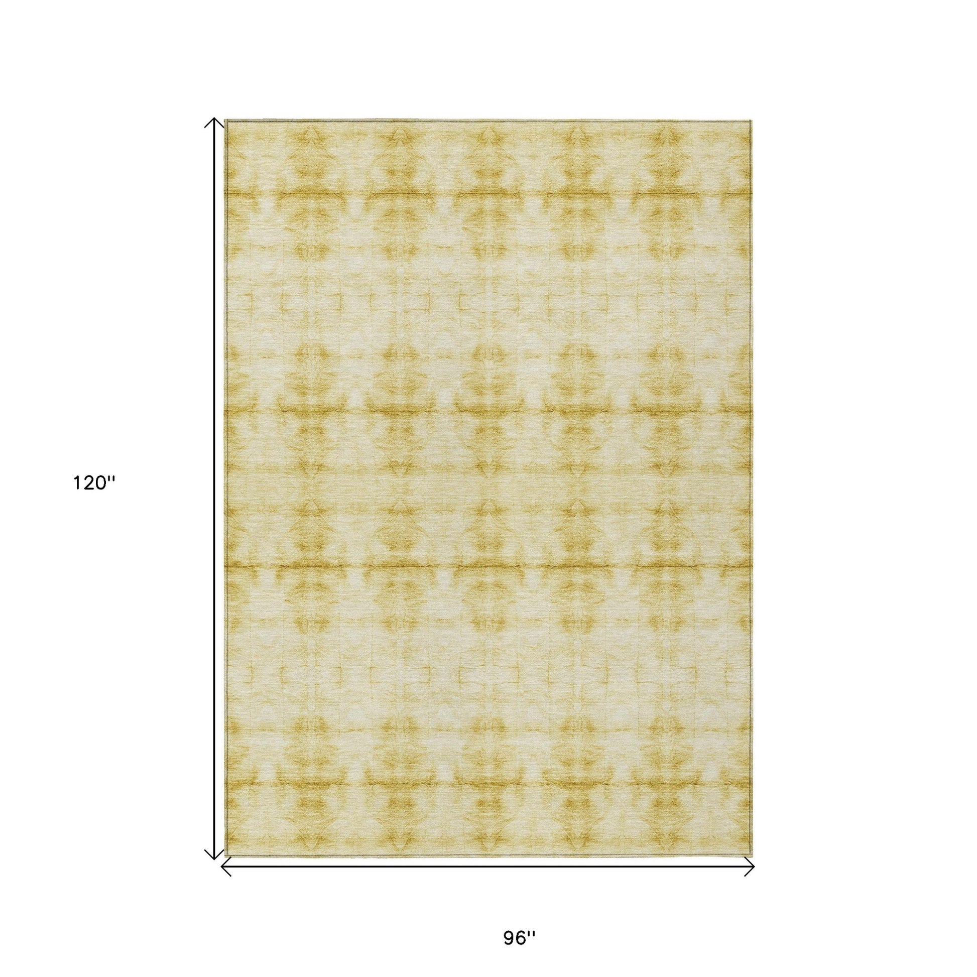 8' X 10' Wheat And Gold Geometric Washable Indoor Outdoor Area Rug-2