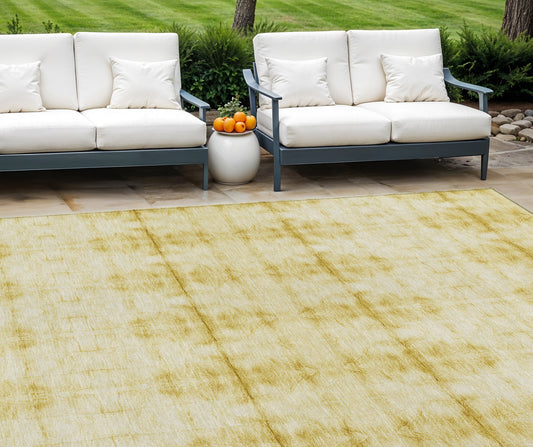 8' X 10' Wheat And Gold Geometric Washable Indoor Outdoor Area Rug-0