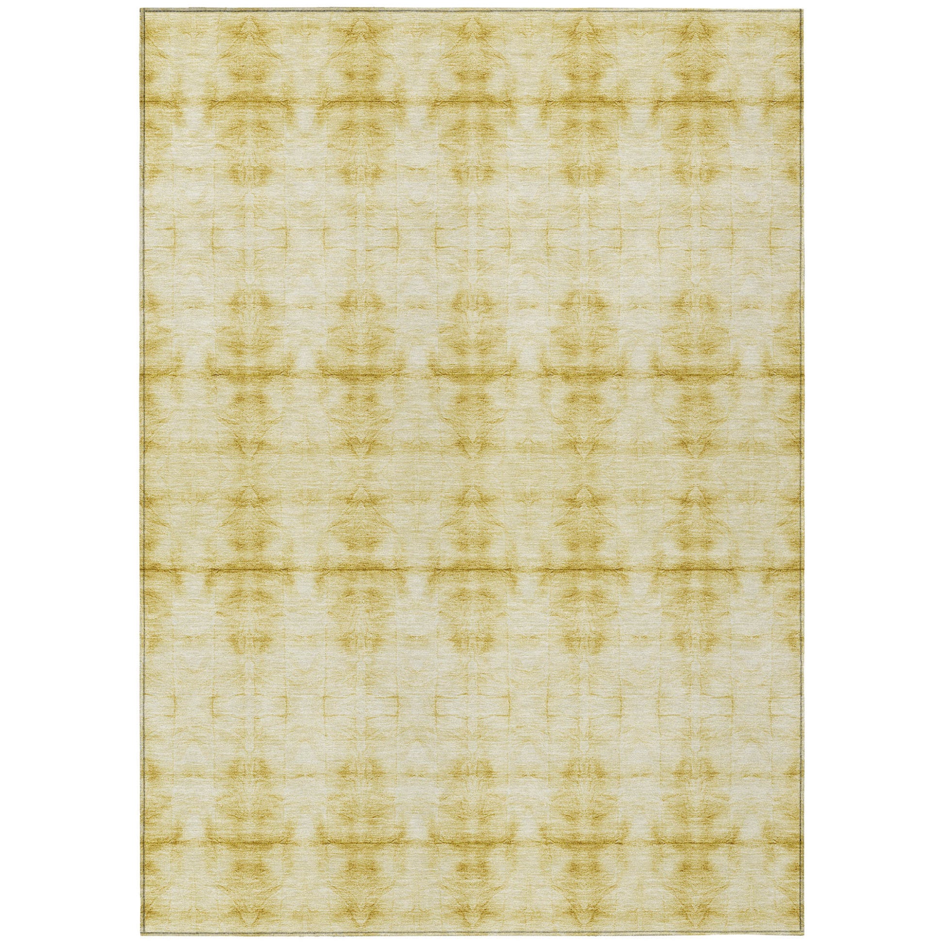 8' X 10' Wheat And Gold Geometric Washable Indoor Outdoor Area Rug-1